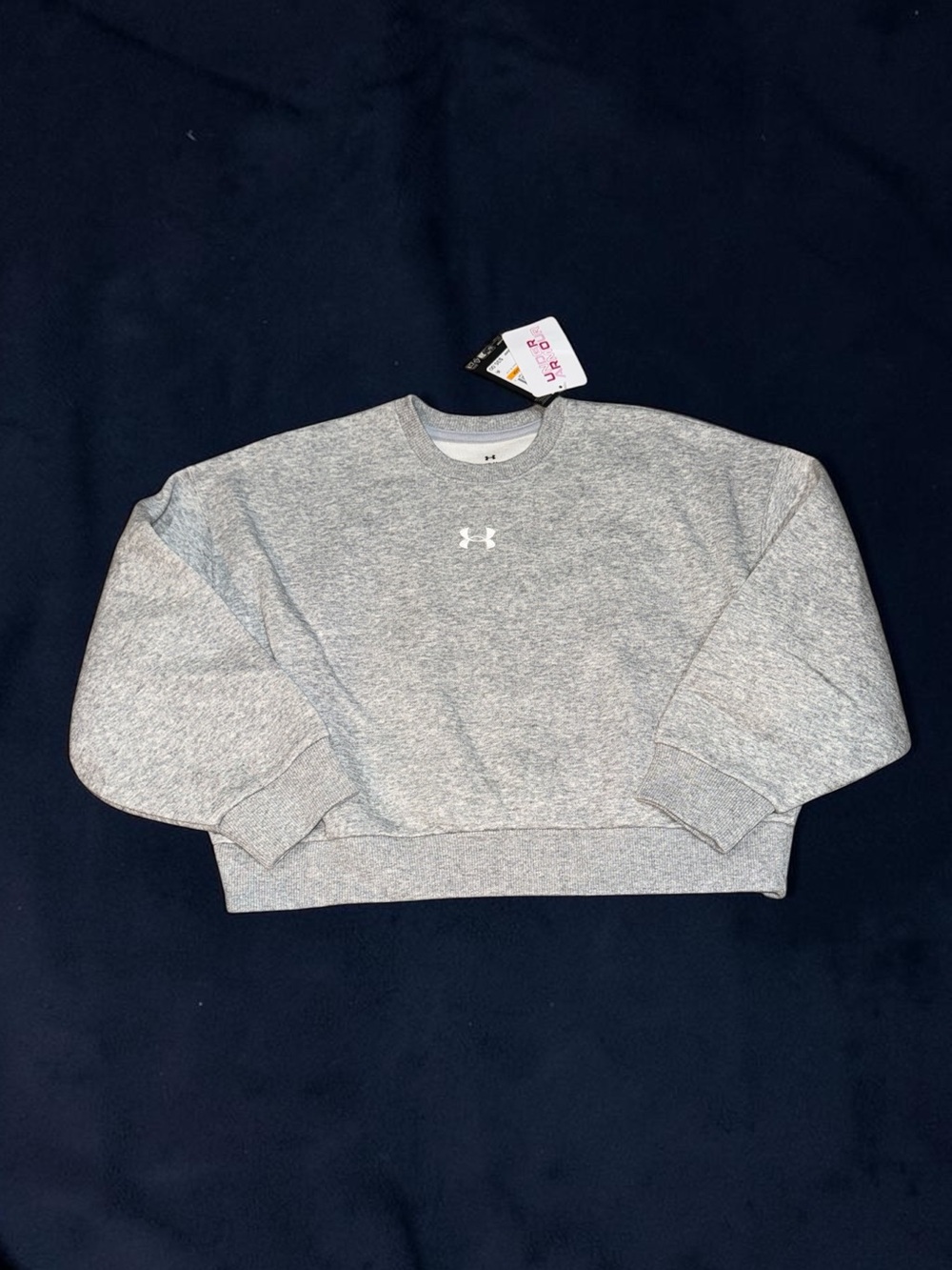 Under Armour Light Gray Crewneck Sweatshirt Girls (S) NEW